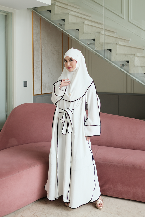 Sheena Abaya Set - Broken White