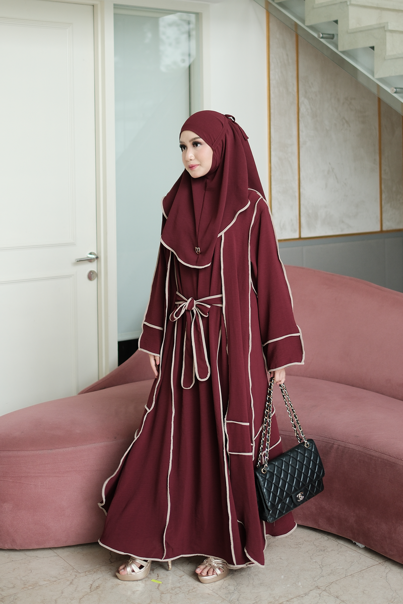 Sheena Abaya Set - Sangria