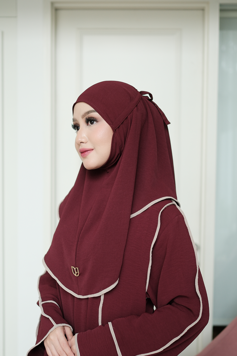 Sheena Abaya Set - Sangria