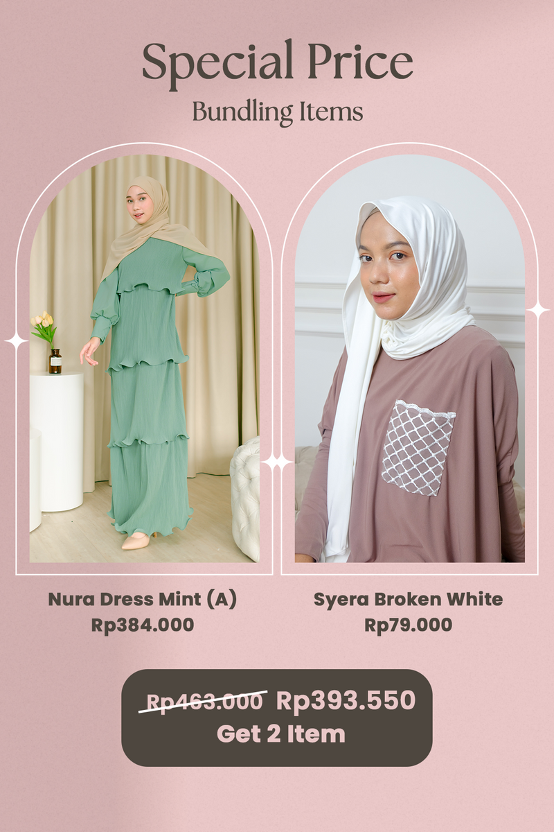 Special Bundling P (Nura Dress Mint A + Syera Broken White)