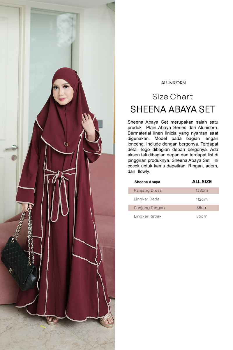 Sheena Abaya Set - Sangria