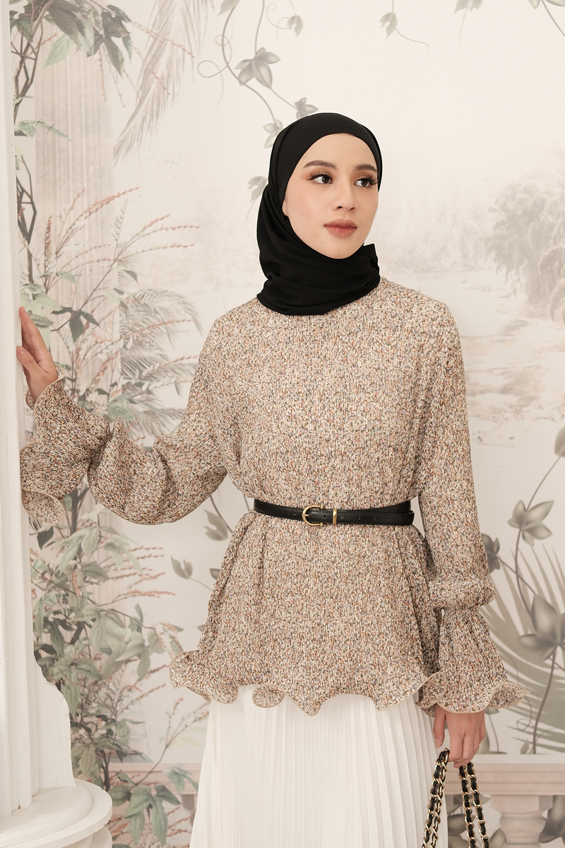 Lizzie Blouse Lonceng Brown