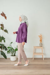 Geo Blouse Deep Violet